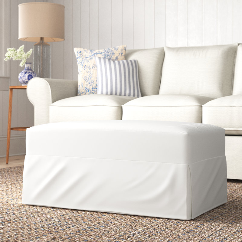 Cranbrook Upholstered Ottoman, Bayou Off White Canvas