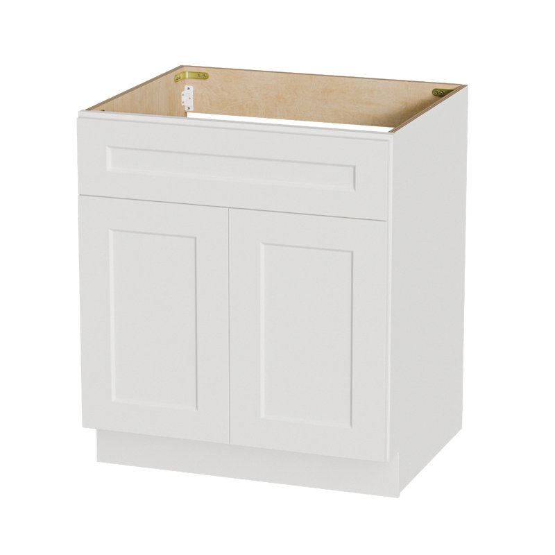 30" White Shaker Sink Base Cabinet