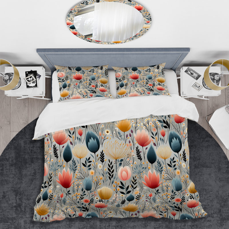 Ensemble de housse de couette Minimalist Radiant Blossom Serenity I - Floral
