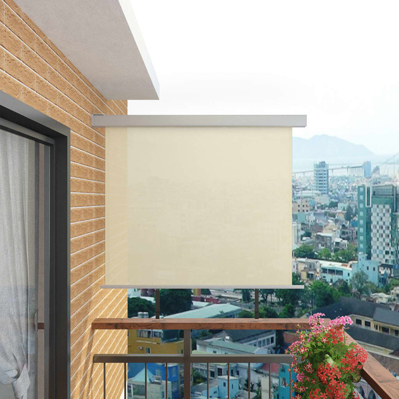 Auvent de terrasse rétractable en polyester l 59,1 po x P 60 po, Crème