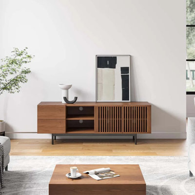 Meuble télé Mid-Century moderne pré-assemblé