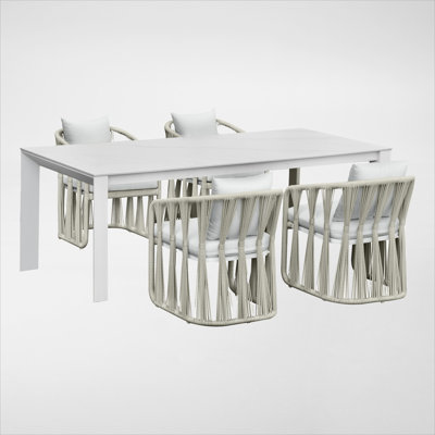 Vitalino Dining Set, White, 5-PC