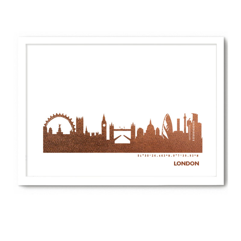 London London Skyline - Single Picture Frame Print, 33cm H x 43cm W x 4cm D