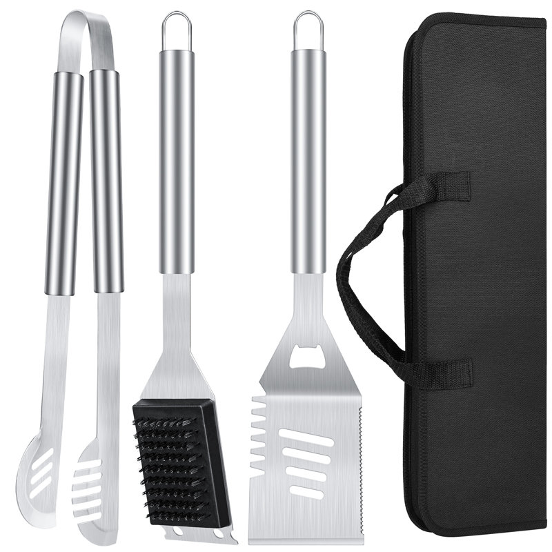 Ensemble d'outils de barbecue en acier inoxydable 4 pièces R.W.FLAME Premium