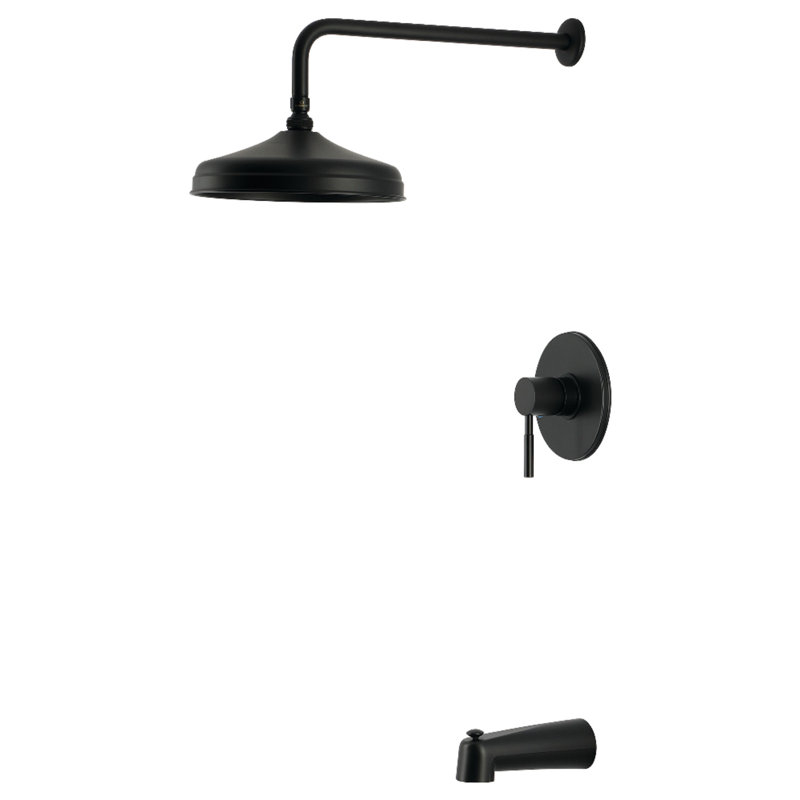 Kingston Brass Concord Single-Handle Pressure Balanced Tub and Shower Faucet, Matte Black