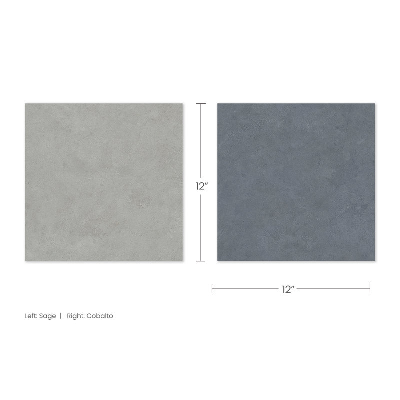 Lithos 12X12 Checkerboard Sage And Cobalto, Sage/Cobalto