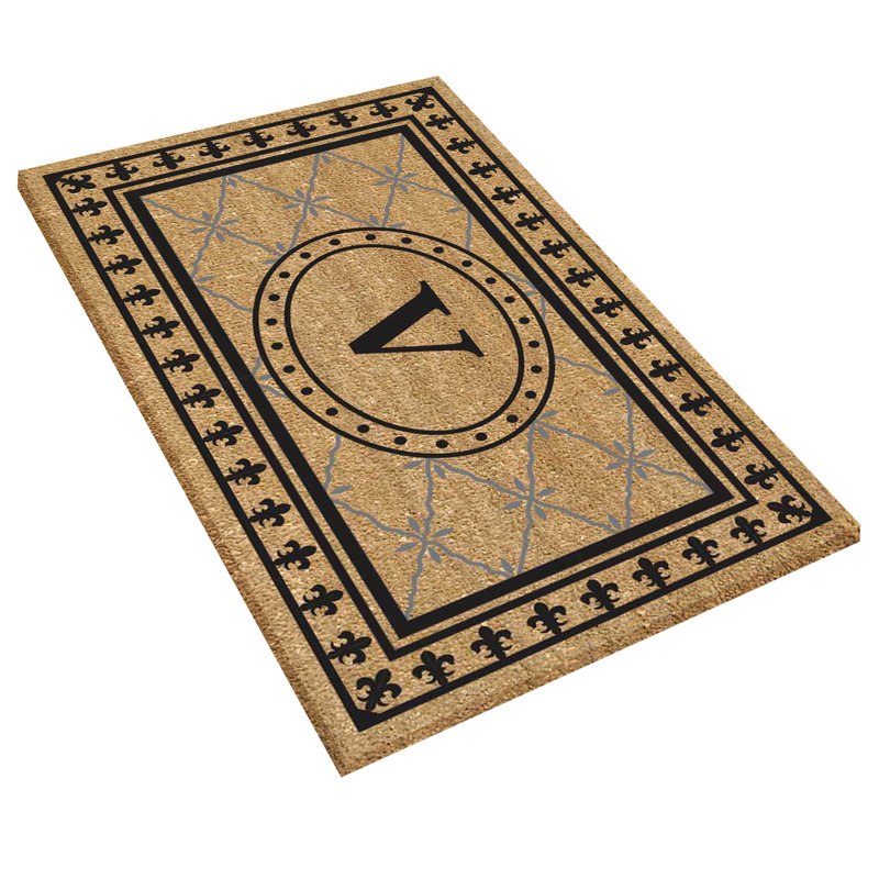 Tapis de porte extérieur en vinyle anti-dérapant Hanningt, V, Rectangle 1 pi 8 pi x 3 pi