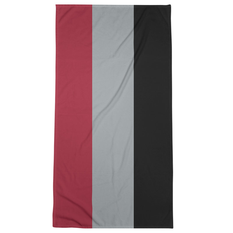 Cotton Blend Beach Towel, Silver/Red/Black