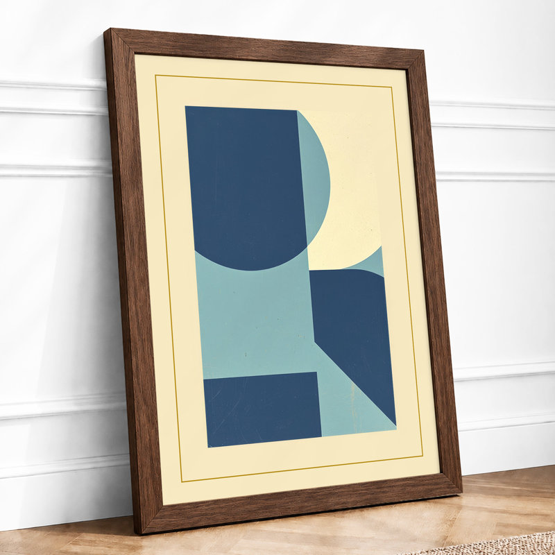 Harmony Geometric - Framed Print, A2 - 59.4 x 42.0 cm, Walnut