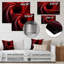 «Red Abstract Spiral Dreamscape II», art mural abstrait en spirale en métal-1238318607