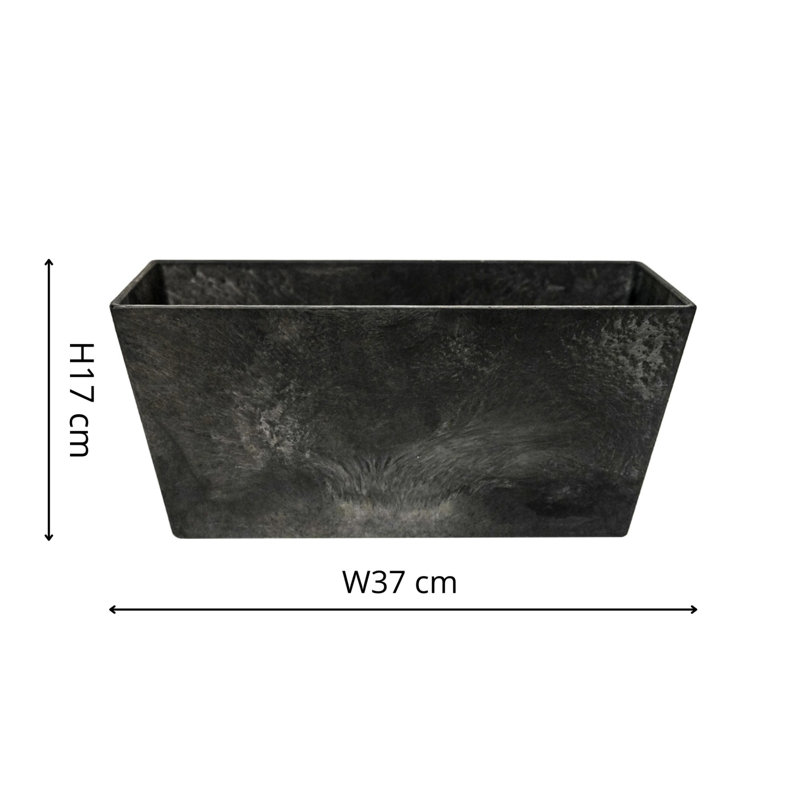 Balcony trough Ella black D37x17 H17