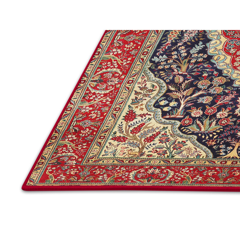Tapis oriental en laine rouge, Rectangle 7 pi x 10 pi