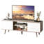 Meuble télé 53,5 po pour téléviseur de 60 po ou moins Bria, meuble télé moderne avec tablette et armoires réglables, console en bois pour le salon et la chambre à coucher-1590590616