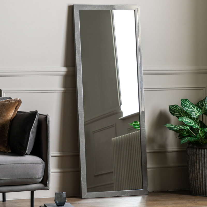 Deanette Rectangle Mirror, Silver, 398.78 cm H x 144.78 cm W