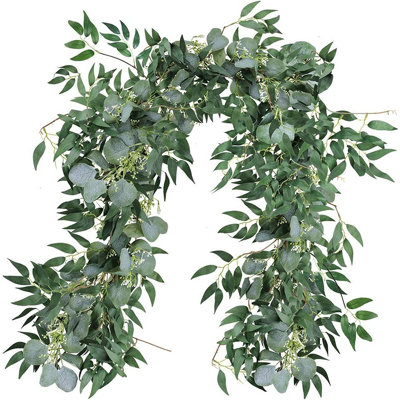Faux guirlandes de verdure Eucalyptus argenté artificiel