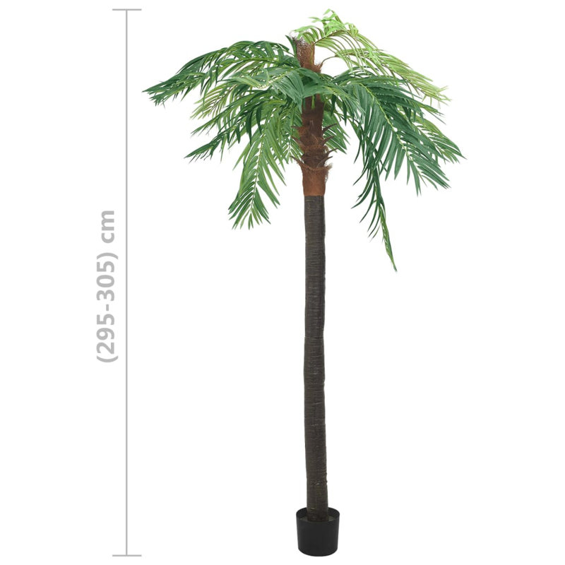 Arbre artificiel Cycas réaliste palmier tropical avec pot vert, 10 pi
