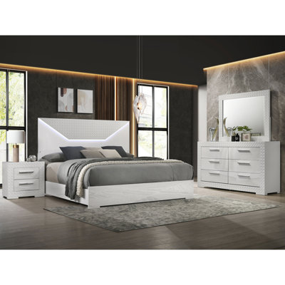 Ensemble de chambre avec grand lit 4 pièces Pierce