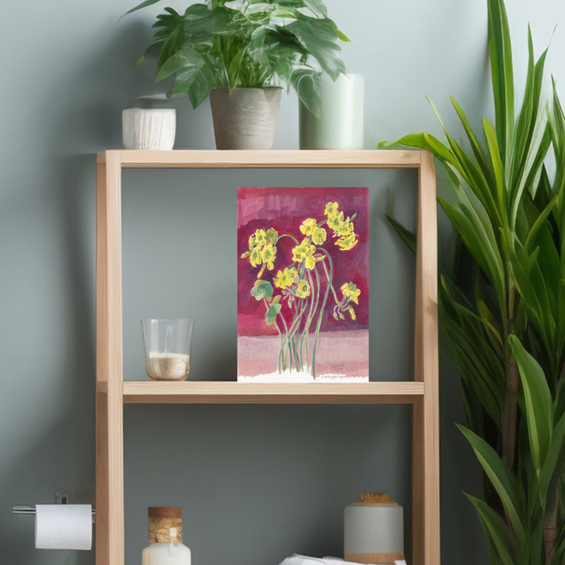 Oxalis Floral Painting Modern Romantic Abstract Wall Art, 18" H x 12" W