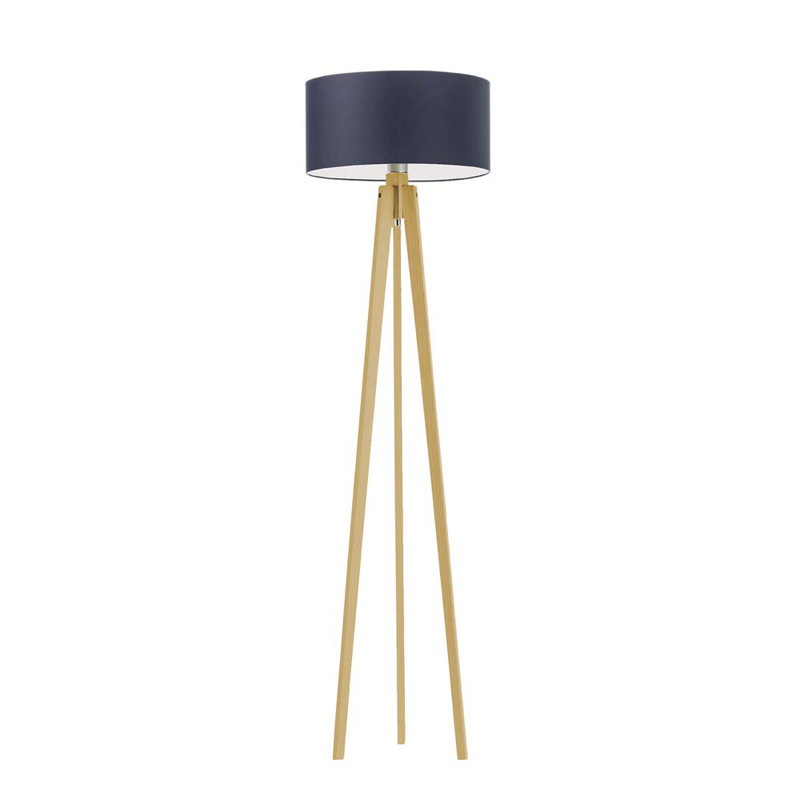 Mirada 149cm Tripod Floor Lamp, Walnut, Dark Purple/White Inside