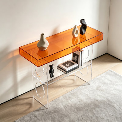 Console moderne avec tablette en acrylique transparent