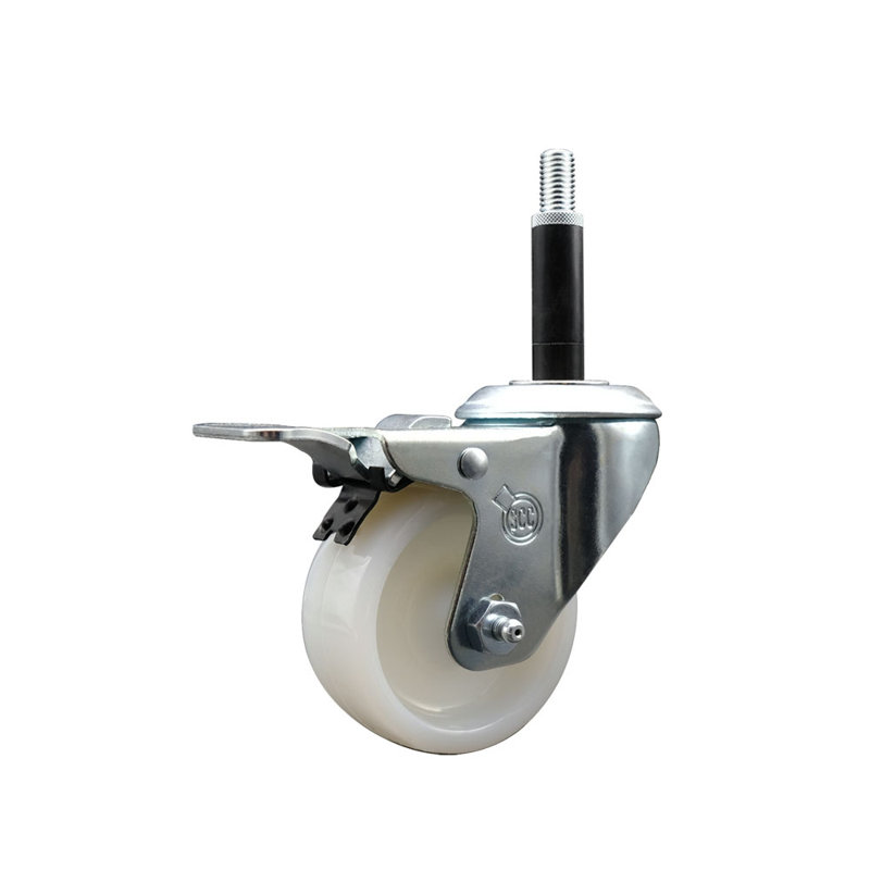 Nylon Swivel  Expanding Stem Caster Total Lock Brake SCC