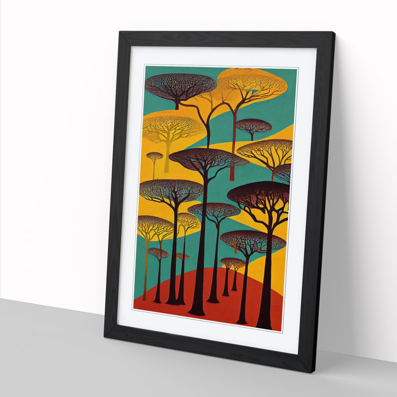 FRM-V0523-49X African Forest Vol.3 - Single Picture Frame Print, Black Framed, 34cm H x 25cm W x 2cm D