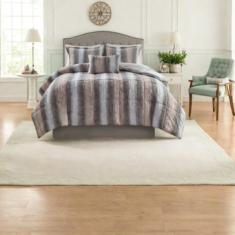 Ensembles de literie luxueux, polyester de fausse fourrure, décor douillet