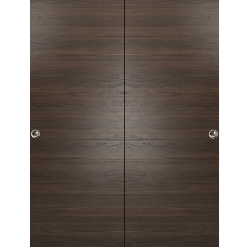 Portes coulissantes en bois Planum, 64 po x 80 po, Chocolat