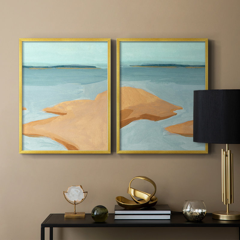 «Out on the Sandbar III», reproduction encadrée de qualité supérieure - prête à être accrochée - aucun clou requis - aucun clou requis