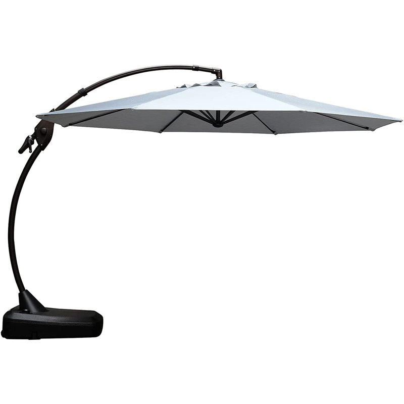 Oram 138'' Cantilever Sunbrella Umbrella with base, Canvas Granite
