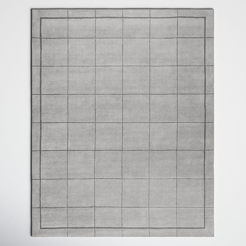 Mallory Sterling Grey Hand Tufted Area Rug, Rectangle 8' x 10'