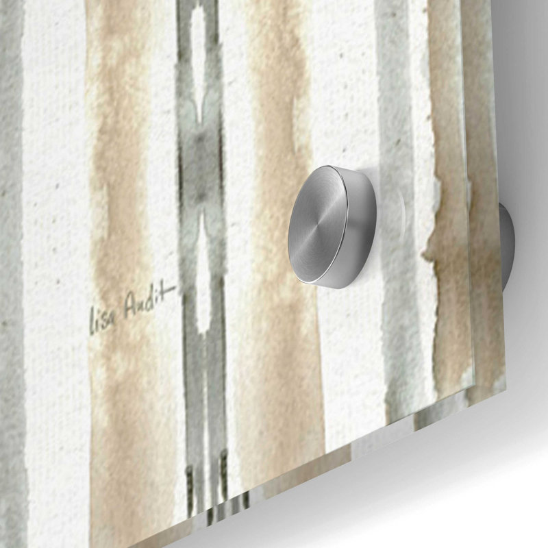 «Sand and Sea Gold Stripes» par Lisa Audit, art mural en verre acrylique, H 36 po x l 36 po x P 0,2 po