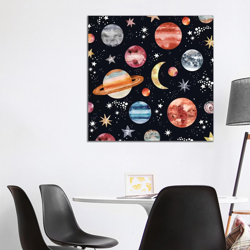 Planets by Sara Berrenson - Print on Canvas, 45.72 cm H x 45.72 cm W x 3.175 cm D, Wrapped Canvas