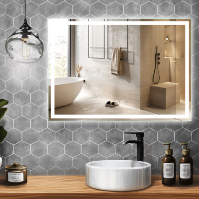 Naliyah LED Bathroom Mirror, Dimmable Vanity Mirror Anti-Fog Wall Mounted With Lights