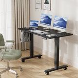 Electric Height Adjustable Standing Desk With 4 Lockable Casters