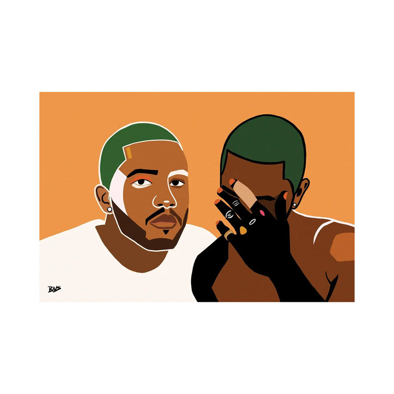 « Frank » par Bria Nicole-impression d’art graphique, Pas de tapis, H 18 po x l 26 po x P 1,5 po, Toile tendue