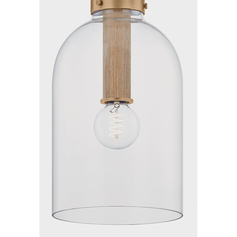 Troy Lighting Kori wide 1 Light Pendant in Patina Brass, 72" H x 9" W x 9" D, 15 W