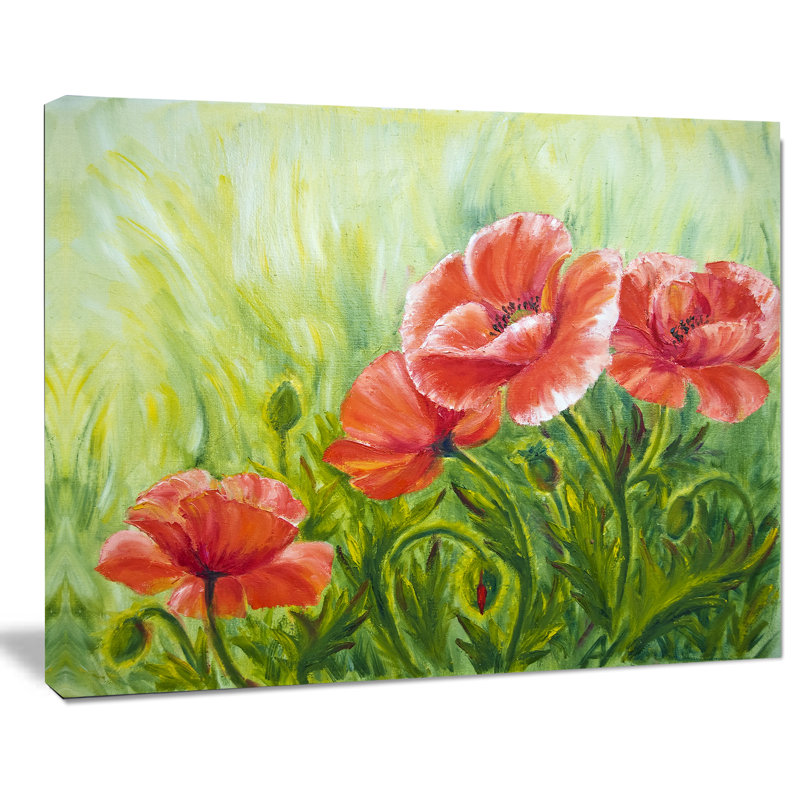 Reproduction d’art sur toile tendue, "avec feuilles vertes", H 30 po x l 40 po x P 1 po