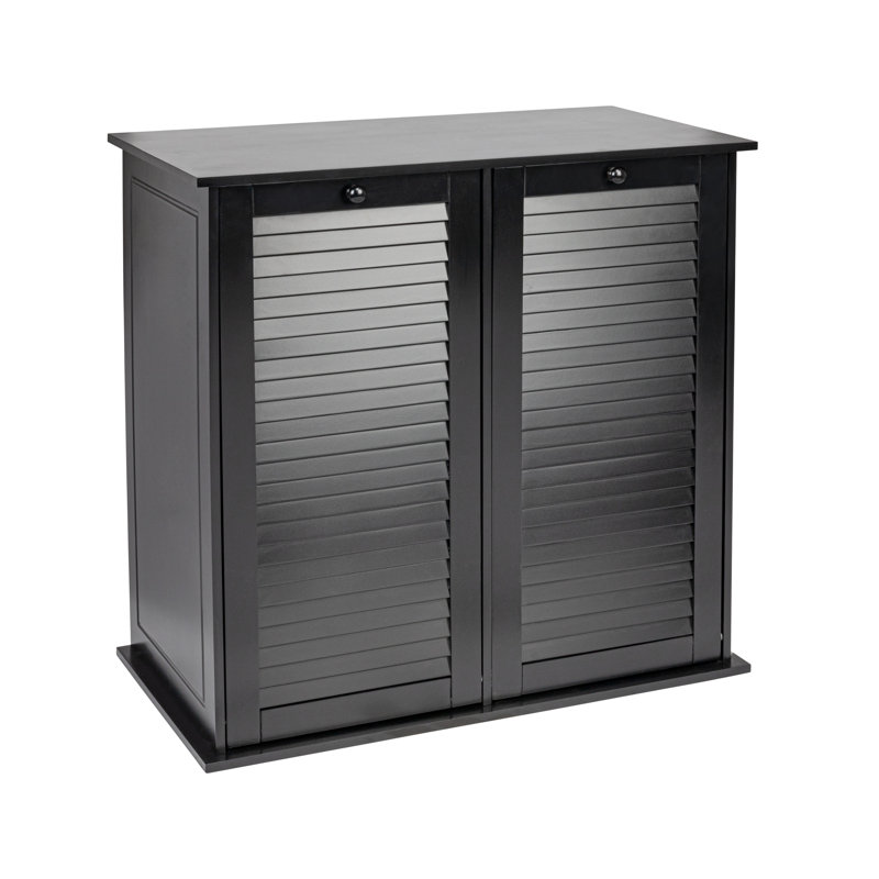 Tilt-out Cabinet Laundry Sorter with Shutter Front, Black