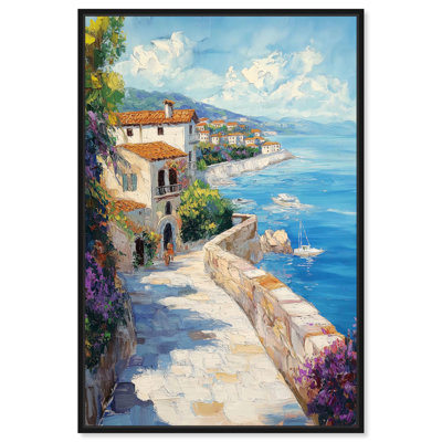 «Tidal Path Homes», toile Monet Coastal par Art Remedy