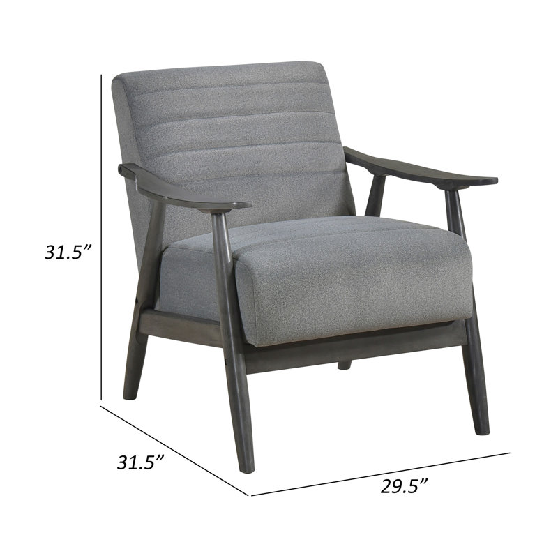 Fauteuil long en velours 31,5 po Longbons, Velours gris velours