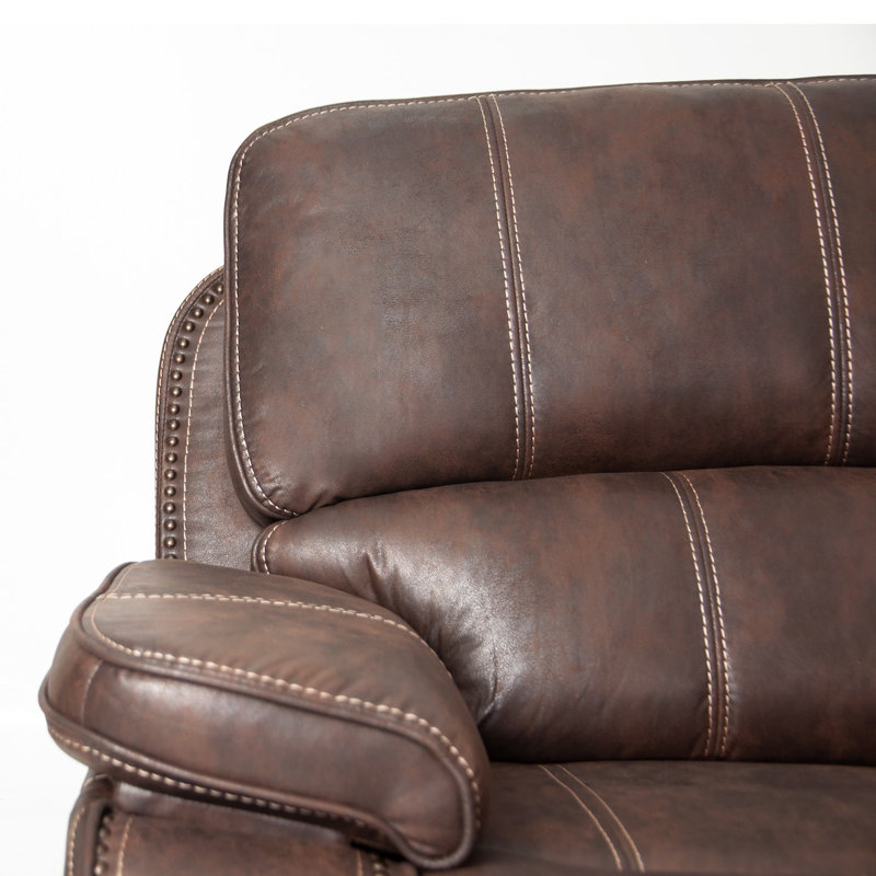 77'' Faux Leather Power Reclining Loveseat, Chocolate