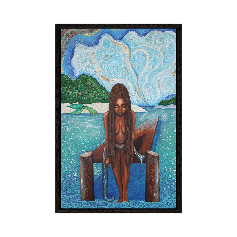 Path to Yemaya 1 Piece Wall Art on Canvas, 66.04cm H x 45.72cm W x 3.81cm D, Black Framed
