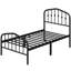 Metal Bed with Arched Headboard and Footboard-366383309-366383311