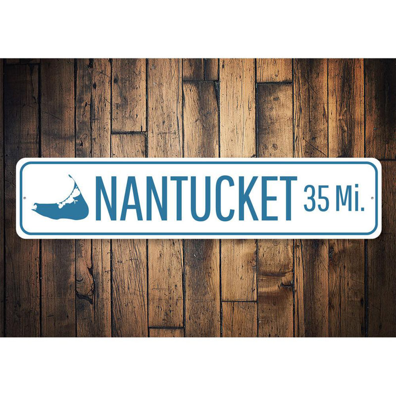 Enseigne en aluminium Nantucket, H 6 po x l 24 po x P 0,06 po