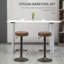 Ensemble de 2 tabourets de bar réglables modernes, brun