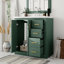 Ensemble de meuble-lavabo 30 po avec lavabo en céramique, armoire de rangement en bois massif, ensemble de meuble-lavabo autoportant avec 3 tiroirs et portes à fermeture douce-154220537-154220539