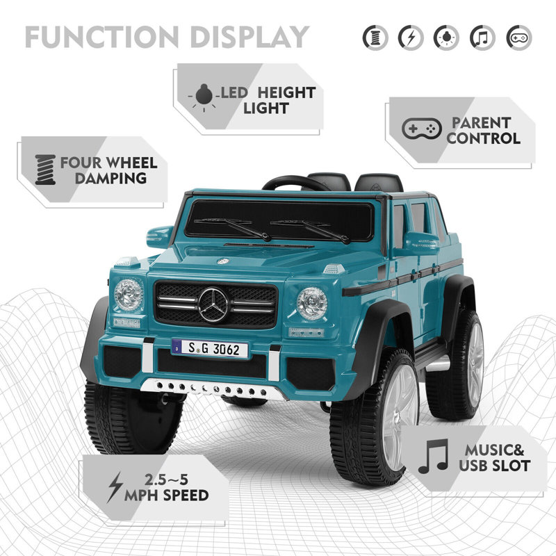 cosvalve All-Terrain Vehicles Battery Powered Ride on Toy with Remote Control, Peacock Blue
