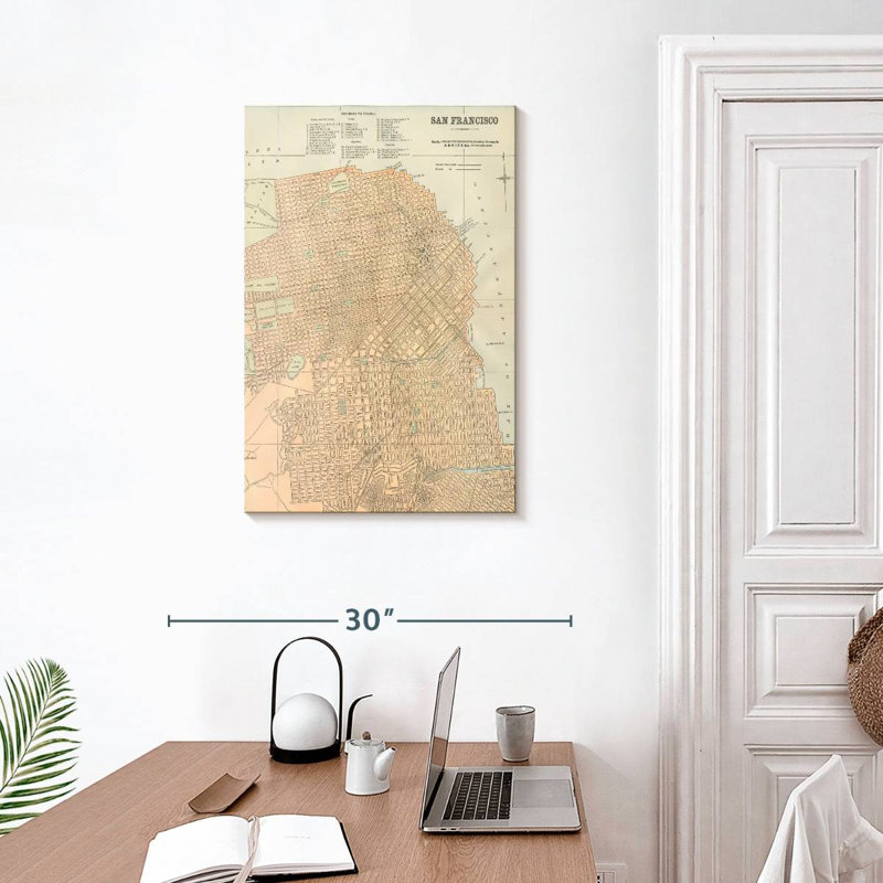 San Francisco Map, 30" H x 20" W