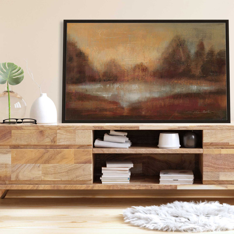 Pluie II - Peinture, L 33,5 po x H 21,5 po, Cadre noir